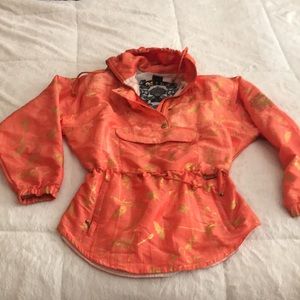 Retro Nils Skiwear Neon & Gold Party Ski Jacket w/ drawstring waist 6 Ski Bunny